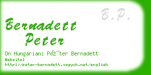 bernadett peter business card